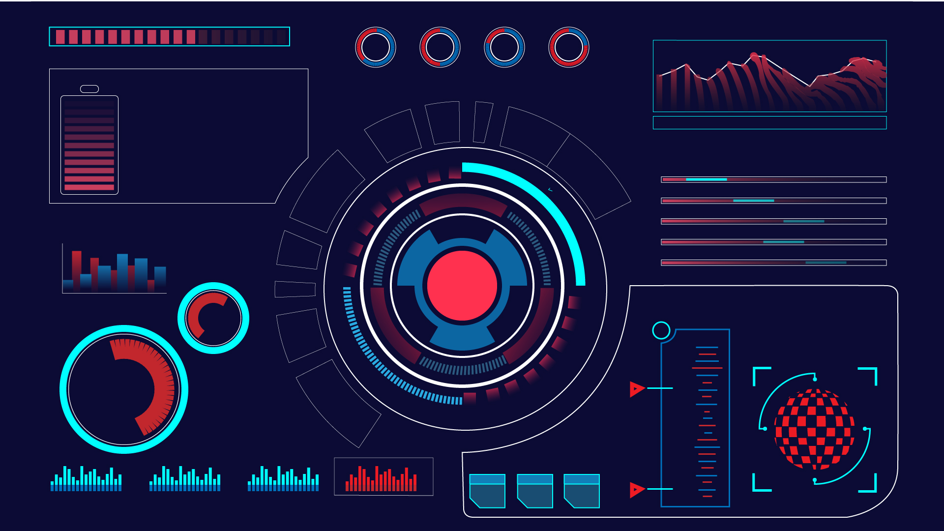 Illustration poster with vibrant color gradients